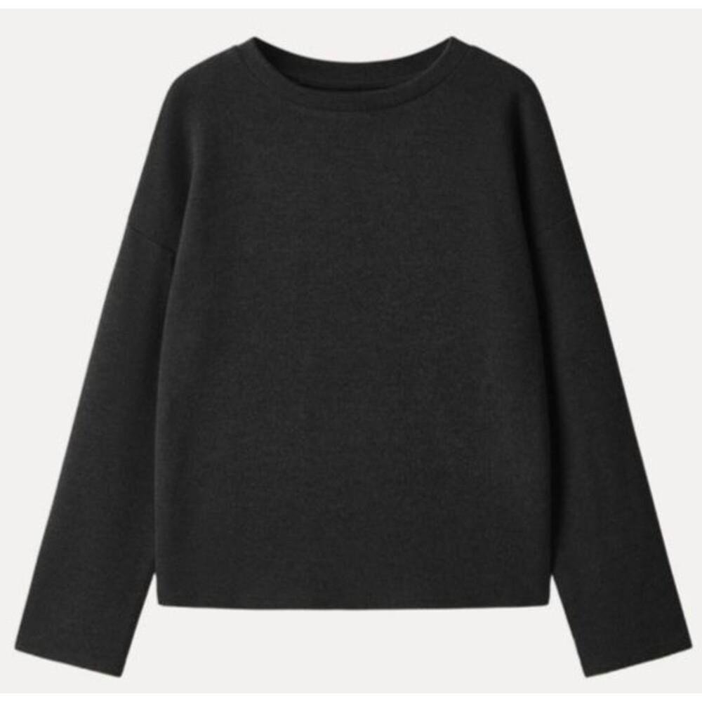 OGL Black Crew Neck Long Sleeve Relaxed Fit Cozy Knit Top Size Medium